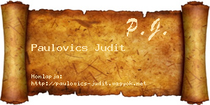 Paulovics Judit névjegykártya